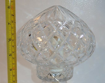 Antique Art Deco Lead Crystal Bedside Table Lamp 2 piece Mushroom Shape