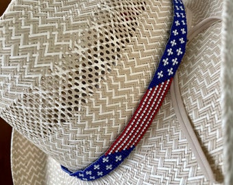 5/8' Wide American Flag Hat Band