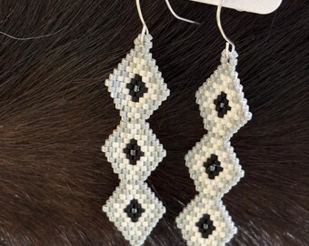 Aztec Diamond Beaded Earrings