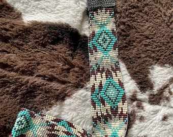 Turquoise Aztec Hat Band 1 1/8" Wide