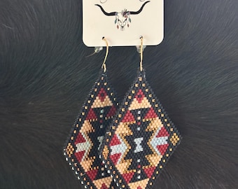 Xlarge triangle  Beaded Earrings