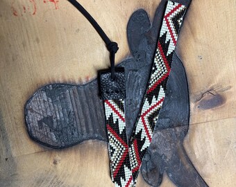 Red Aztec hat band 3/4" Wide