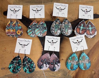 Western Printer Wooden   Earrings