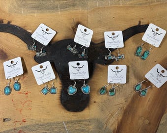 Western Faux Turquoise  Earrings