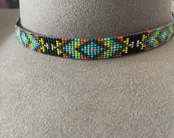 Drifting Diamond Aztec Hatband 5/8” wide