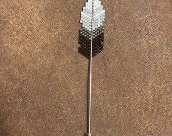 Hand Beaded Feather Hat Pin | Cowboy Hat Western Accessory