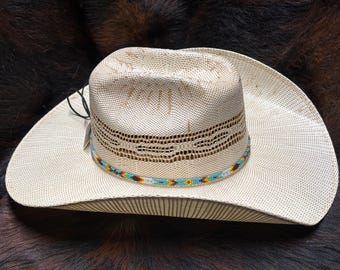 Turquoise feather hat band