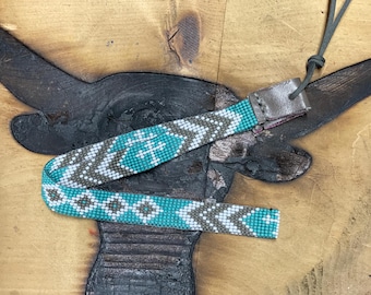 Turquoise cross  Hatband 5/8" Wide