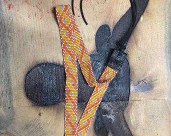 Orange swirl hat band 3/4" Wide