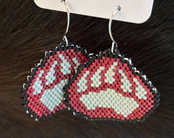 U of M Griz Paw Beaded Earrings