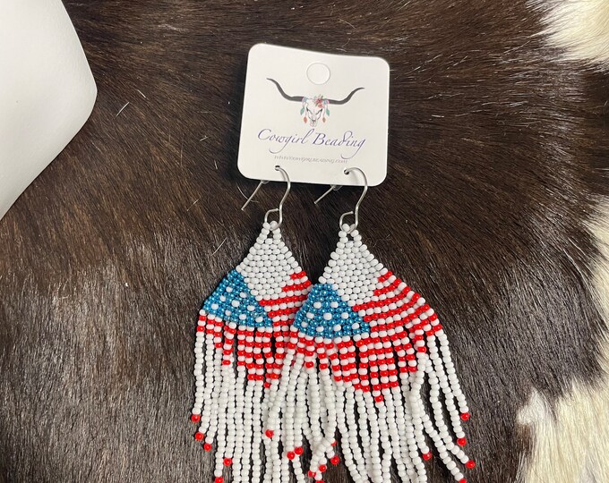 Featured listing image: Assorted USA Hand Beaded Fringe Earrings