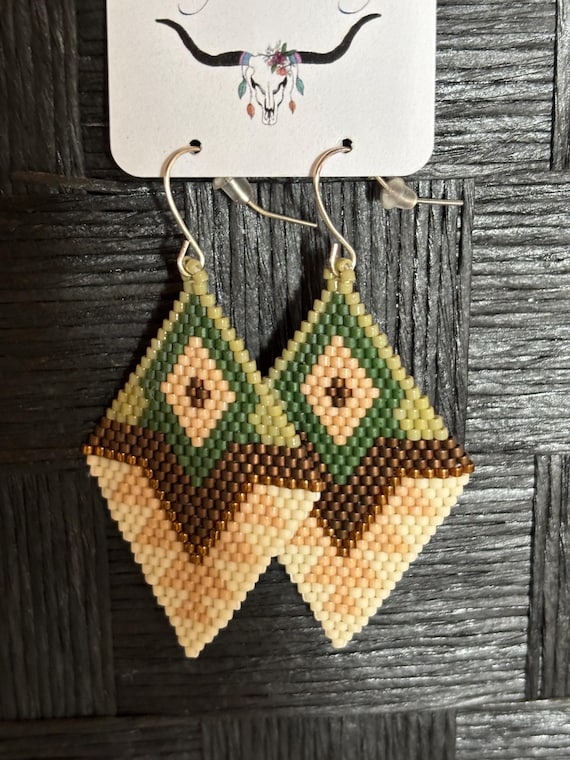 Forest & Earth Aztec Beaded Earrings