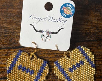 MSU Football Heart Beaded Earrings