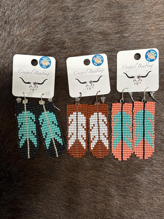 Light as a Feather – Handcrafted Beaded Earrings