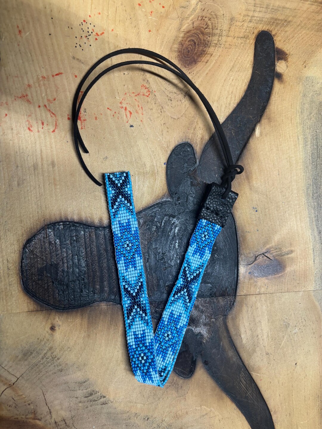 9419 Cowboy Western Beaded Hat Band, Rodeo Style, Aztec, Blue, Gray, Amazon.com: Cowboy Western Beaded Hat Band Rodeo Style  main image 3