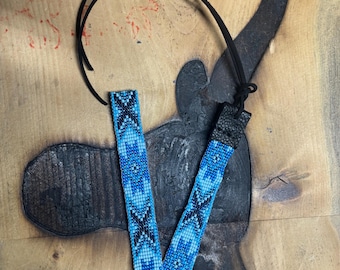 Blue Aztec hat band 3/4" Wide