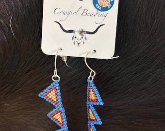 Small triangle  Beaded Earrings