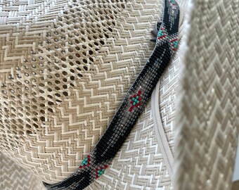 Black and grey hat band 5/8" Wide