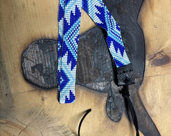 Blue Aztec hat band 3/4" Wide