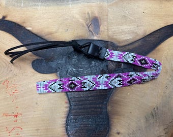 5/8” wide pink Aztec hat band