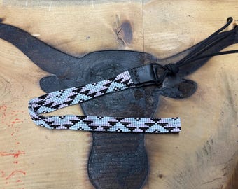 5/8” wide pink and black aztec hat band