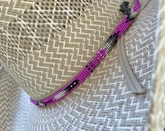 Pink and black arrow hat band