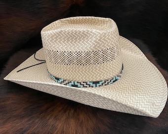 Turquoise Aztec hat band 5/8" Wide