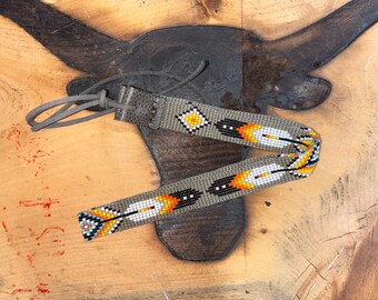 Grey Diamond feather hat band 3/4" Wide