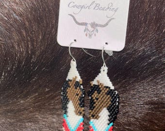 Horse Beaded Earrings