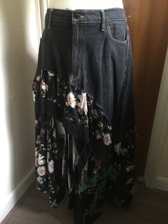colourful denim skirt