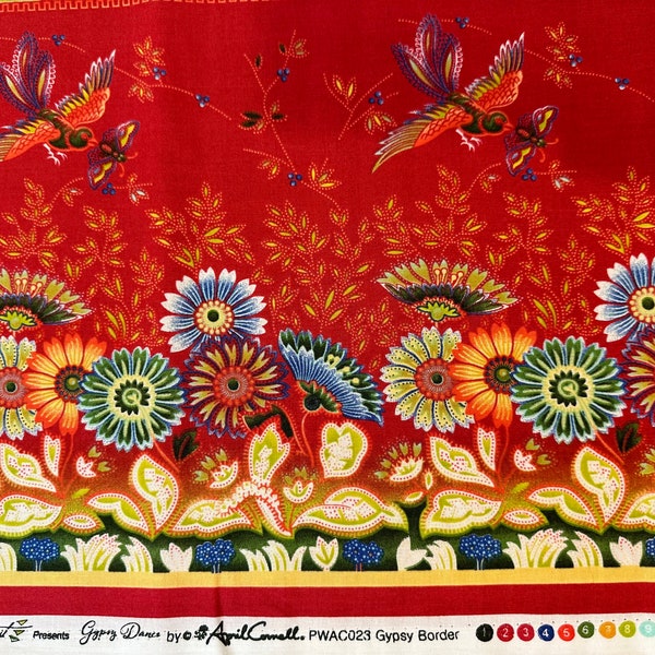 Quilting Fabric the Yard.  Gypsy Dance Border PWAC023 by April Carmella for Free Spirit.