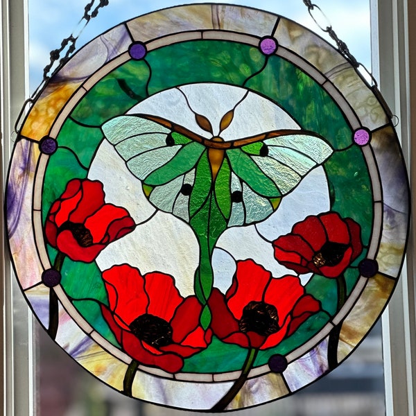 Luna Moth Stained Glass