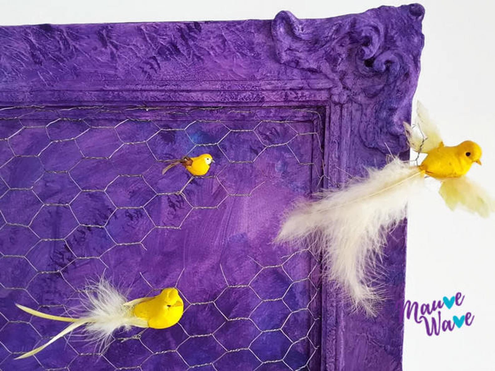 Watercolor Painting, Tempera Painting, Purple, Yellow, Art, Birds, Wire