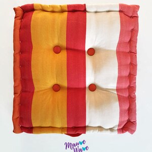 pillow, cushion, floor pillow, square pillow, stripe pillow, boho pillow, box pillow, button pillow, square-box pillow, floor cushion image 3
