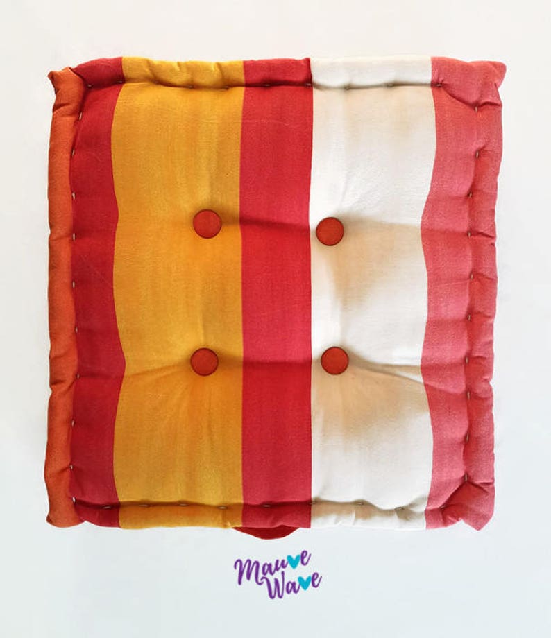 pillow, cushion, floor pillow, square pillow, stripe pillow, boho pillow, box pillow, button pillow, square-box pillow, floor cushion image 3