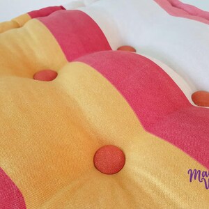 pillow, cushion, floor pillow, square pillow, stripe pillow, boho pillow, box pillow, button pillow, square-box pillow, floor cushion image 6