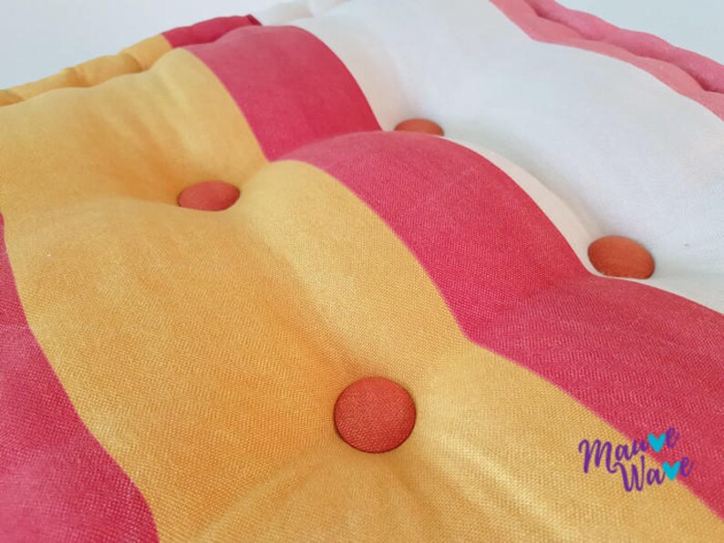 pillow, cushion, floor pillow, square pillow, stripe pillow, boho pillow, box pillow, button pillow, square-box pillow, floor cushion image 6