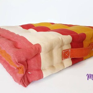 pillow, cushion, floor pillow, square pillow, stripe pillow, boho pillow, box pillow, button pillow, square-box pillow, floor cushion image 7
