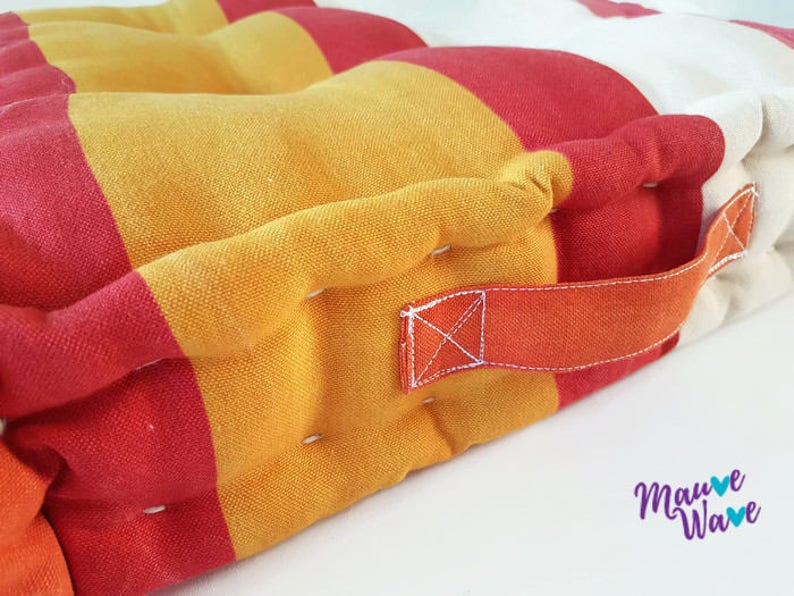 pillow, cushion, floor pillow, square pillow, stripe pillow, boho pillow, box pillow, button pillow, square-box pillow, floor cushion image 5