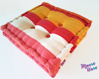 pillow, cushion, floor pillow, square pillow, stripe pillow, boho pillow, box pillow, button pillow, square-box pillow, floor cushion