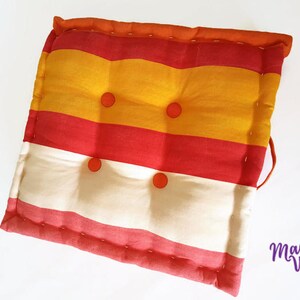 pillow, cushion, floor pillow, square pillow, stripe pillow, boho pillow, box pillow, button pillow, square-box pillow, floor cushion image 8
