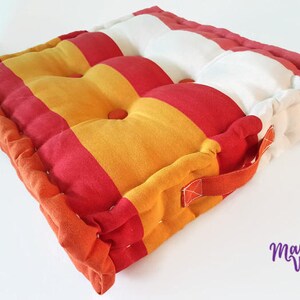 pillow, cushion, floor pillow, square pillow, stripe pillow, boho pillow, box pillow, button pillow, square-box pillow, floor cushion image 4