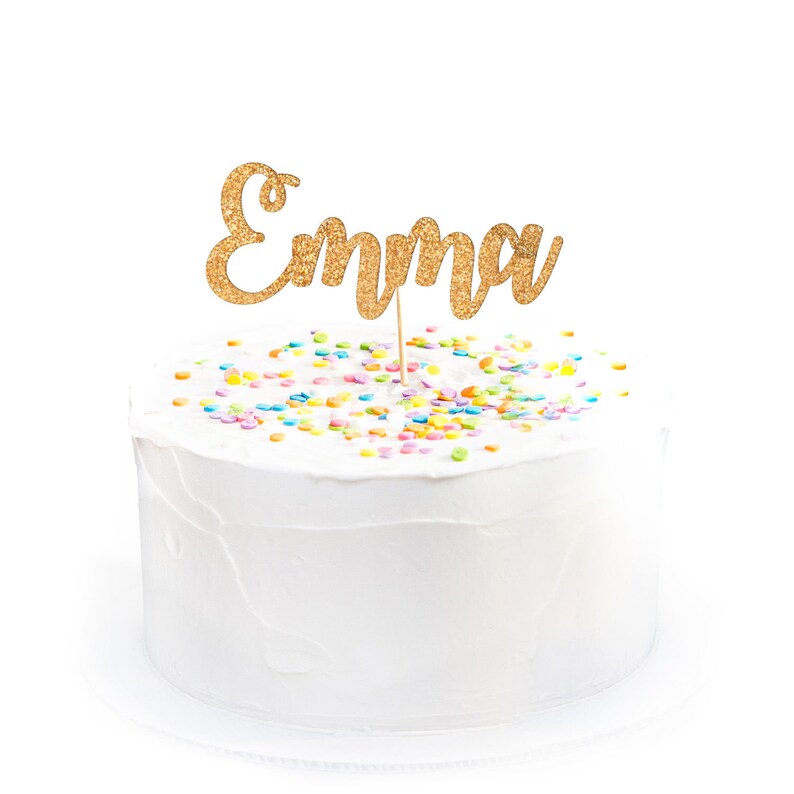Personalized Name Glitter Cake Topper First Birthday Cake Topper Pink Gold Birthday Party First Birthday Cake Topper Name Cake Sign