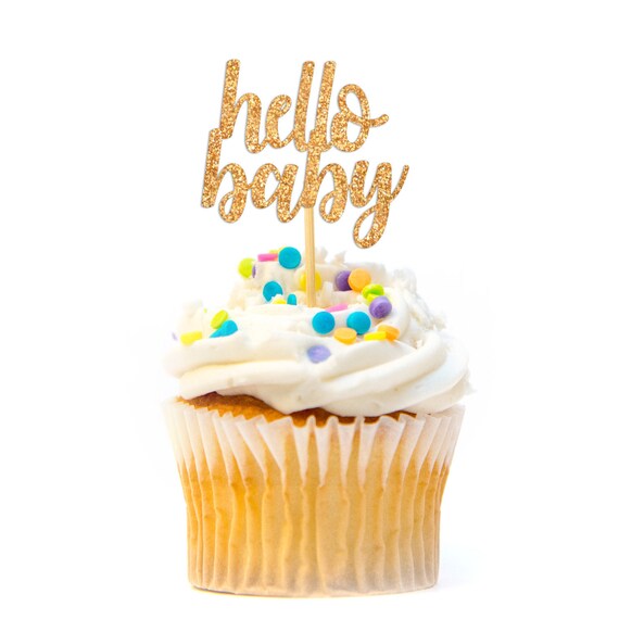 Topper Nuevo Bebe Brillo Nina Pastel Nino Cantidad 12 Baby Shower
