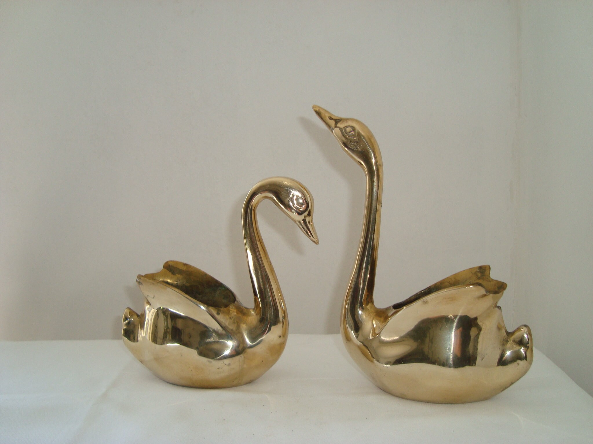 duo Cygnes En Laiton