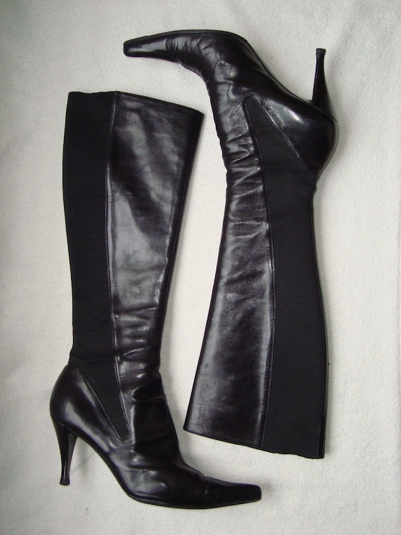 Yves Saint Laurent Leather Black Size Boots Boots