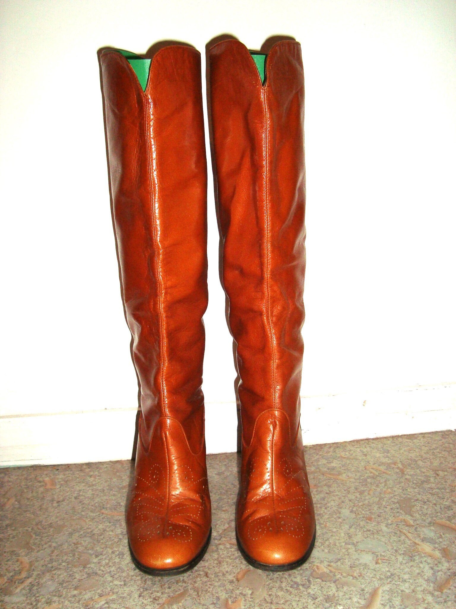Vintage Men\'s Valentino Garavani Tall Brown Leather Boots Size 45.5 Valentino Brown Boots for Women for sale | eBay main image 3