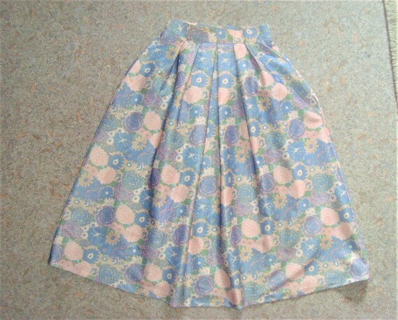 Jupe Skirt Vintage 60 Made in France Fleurs Paste… - image 6