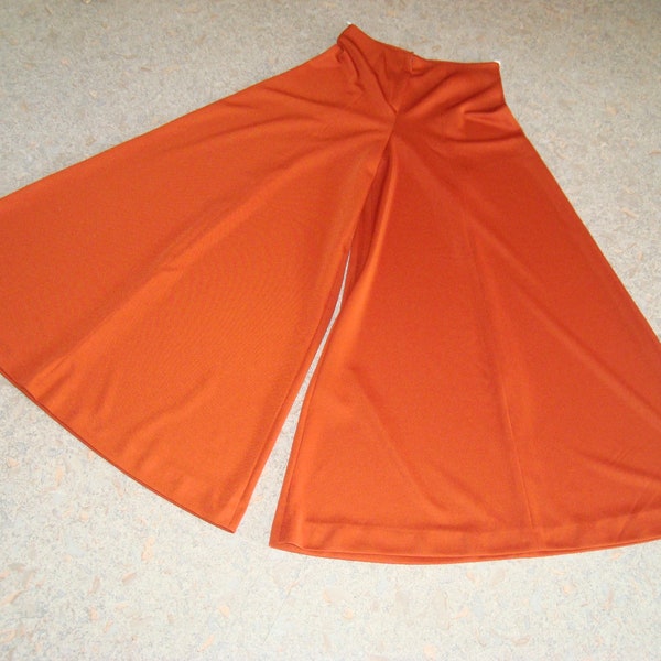 Jupe Culotte Diolen Loft Vintage 70 Polyester Orange Taille XS