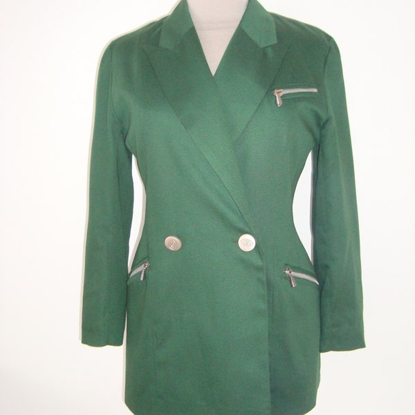 Veste Blazer Vintage "80" Lainage Vert Sapin Taille 40 / L